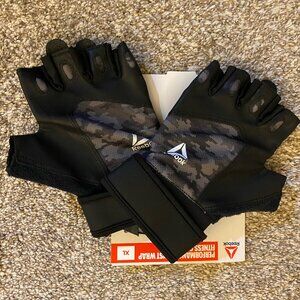Reebok Men Performance Wrist Wrap Gym Fitness Weightlifting Gloves Size XL
